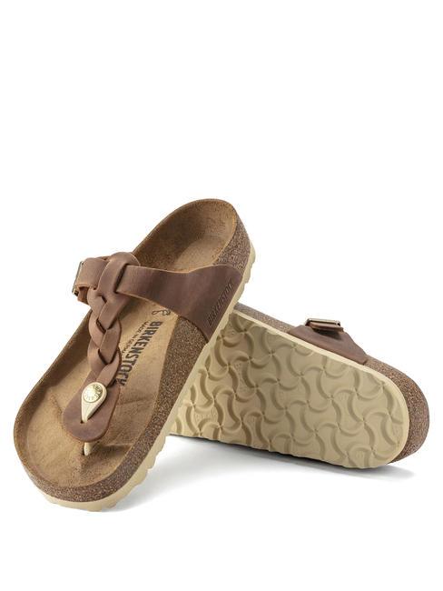 GIZEH Tongs en cuir Cognac - Chaussures unisexe