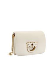 PINKO LOVE CLICK PUFF Mini sac porté épaule en cuir blanc + couleur bloc blanc - Sacs pour Femme - 2