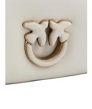 PINKO LOVE CLICK PUFF Mini sac porté épaule en cuir blanc + couleur bloc blanc - Sacs pour Femme - 4