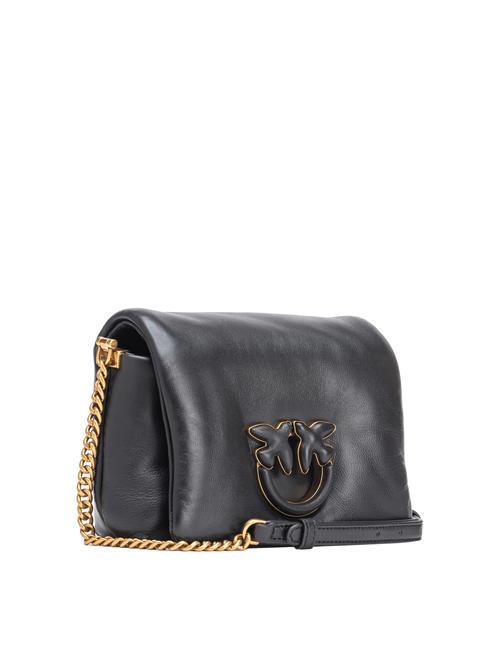 LOVE CLICK PUFF Mini sac porté épaule en cuir couleur de bloc de limousine noire - Sacs pour Femme