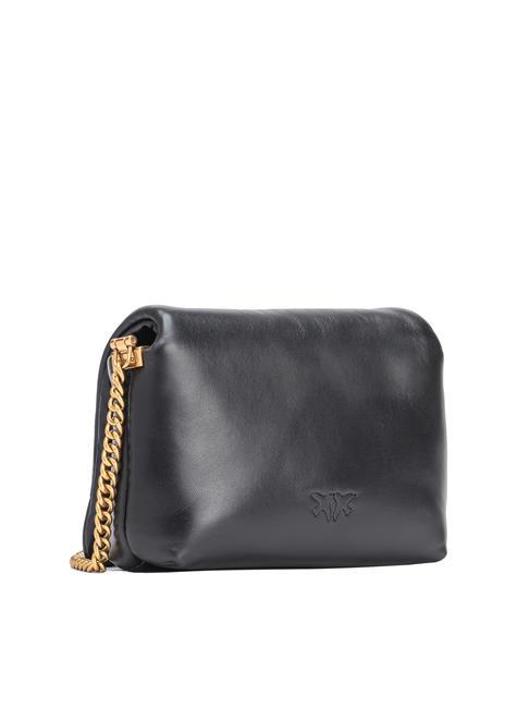 LOVE CLICK PUFF Mini sac porté épaule en cuir couleur de bloc de limousine noire - Sacs pour Femme