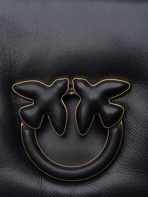 LOVE CLICK PUFF Mini sac porté épaule en cuir couleur de bloc de limousine noire - Sacs pour Femme