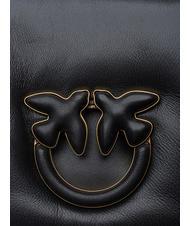 PINKO LOVE CLICK PUFF Mini sac porté épaule en cuir couleur de bloc de limousine noire - Sacs pour Femme - 4