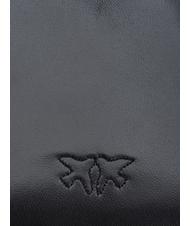 PINKO LOVE CLICK PUFF Mini sac porté épaule en cuir couleur de bloc de limousine noire - Sacs pour Femme - 5