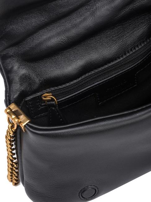 LOVE CLICK PUFF Mini sac porté épaule en cuir couleur de bloc de limousine noire - Sacs pour Femme