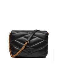 PINKO LOVE CLICK PUFF Mini sac en cuir matelassé noir-or antique - Sacs pour Femme - 3