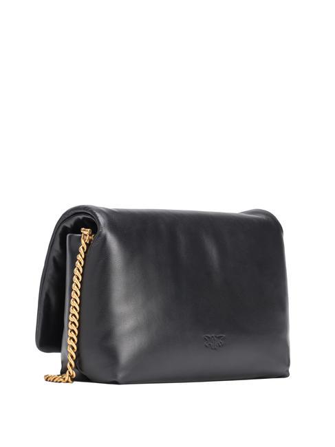 LOVE CLICK PUFF CLASSIC Sac bandouli&egrave;re en cuir couleur de bloc de limousine noire - Sacs pour Femme