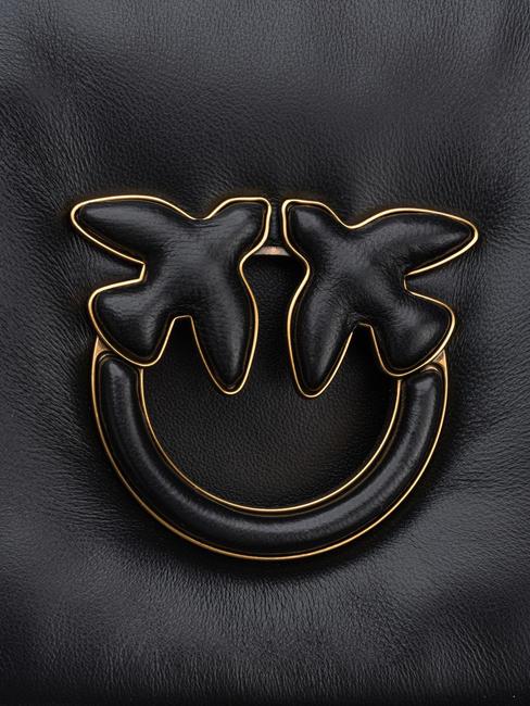 LOVE CLICK PUFF CLASSIC Sac bandouli&egrave;re en cuir couleur de bloc de limousine noire - Sacs pour Femme