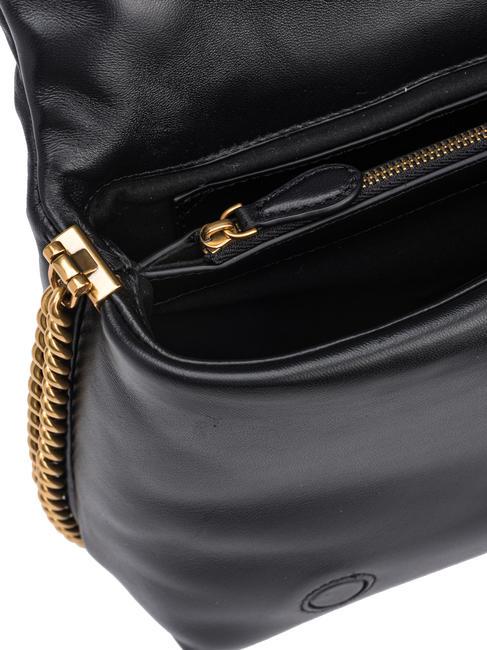 LOVE CLICK PUFF CLASSIC Sac bandouli&egrave;re en cuir couleur de bloc de limousine noire - Sacs pour Femme