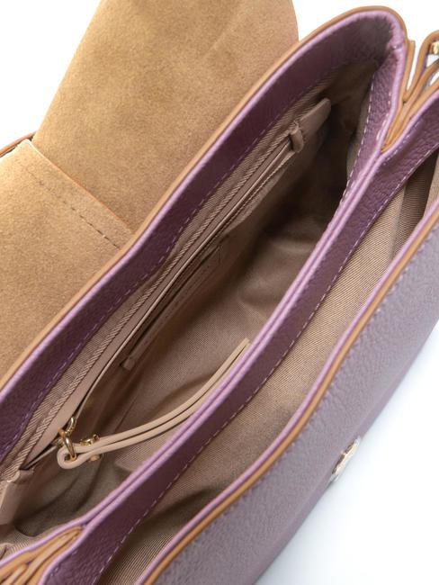 HELENA ROUND Sac en cuir avec double bandouli&egrave;re Argyle violet - Sacs pour Femme