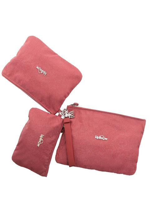 IAKA L WRISTLET Pochette trio avec manchette paillettes carmin - Sacs pour Femme