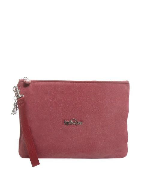 IAKA L WRISTLET Pochette trio avec manchette paillettes carmin - Sacs pour Femme