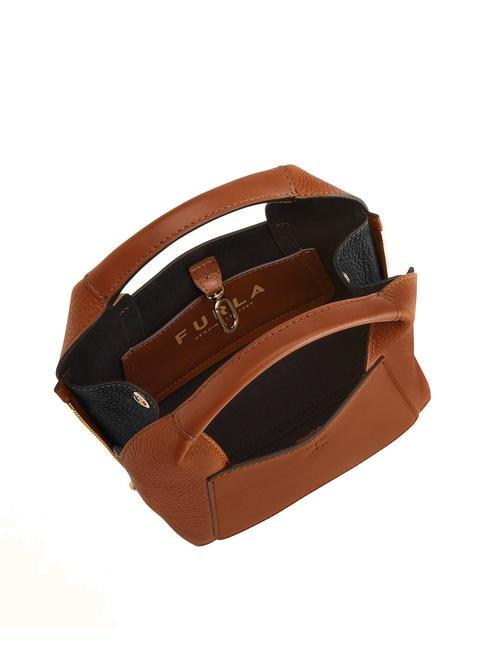 GILDA Mini sacs en cuir avec bandoulière cognac / noir - Sacs pour Femme