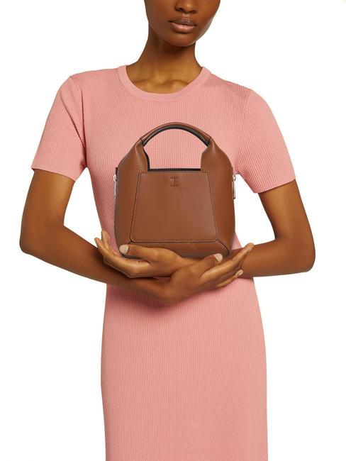 GILDA Mini sacs en cuir avec bandoulière cognac / noir - Sacs pour Femme