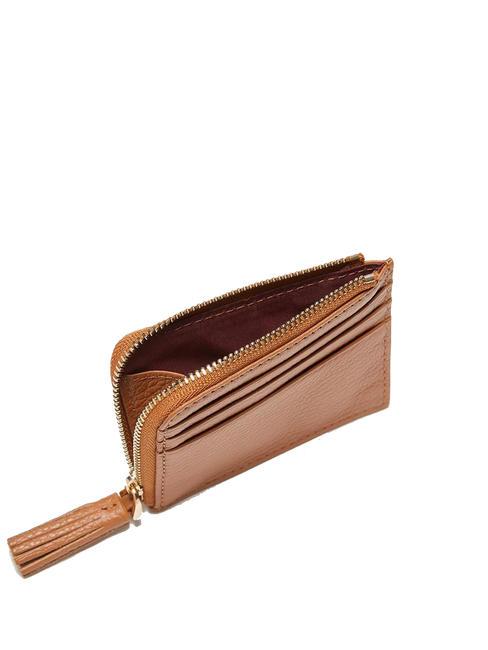 TASSEL Porte-cartes zipp&eacute; en cuir martel&eacute; CUIR - Portefeuilles Femme