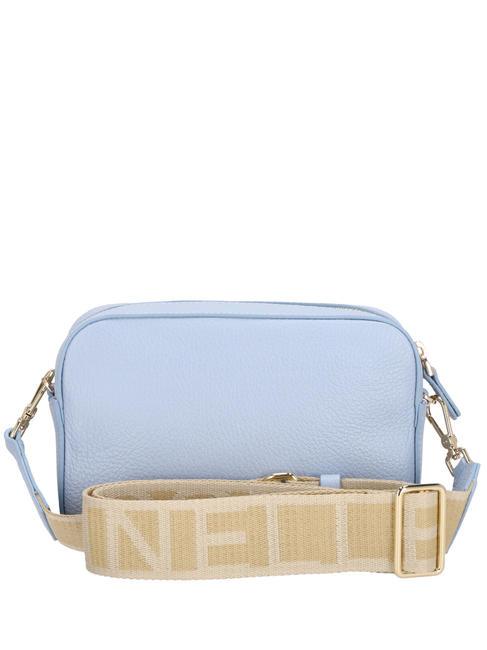 TEBE Sac &agrave; bandouli&egrave;re en cuir textur&eacute; brume bleue - Sacs pour Femme