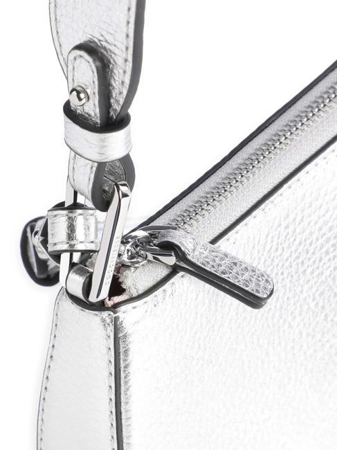 MERVEILLE Sac &agrave; bandouli&egrave;re en cuir textur&eacute; ARGENT - Sacs pour Femme