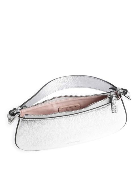 MERVEILLE Sac &agrave; bandouli&egrave;re en cuir textur&eacute; ARGENT - Sacs pour Femme