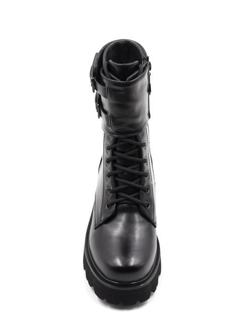 BUCKLE Bottines amphibiennes &agrave; boucles noir - Chaussures Femme