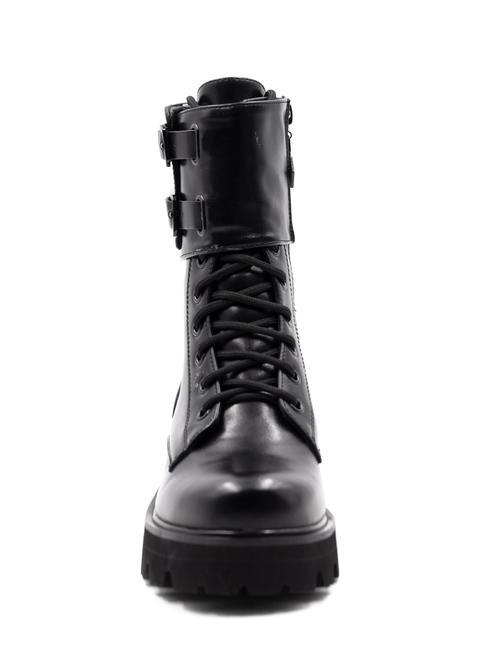BUCKLE Bottines amphibiennes &agrave; boucles noir - Chaussures Femme