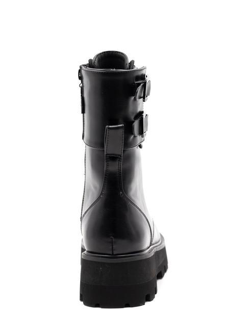 BUCKLE Bottines amphibiennes &agrave; boucles noir - Chaussures Femme