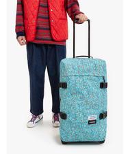 EASTPAK TRANVERZ M Chariot moyen motif wally bleu - Valises Semi-rigides - 7