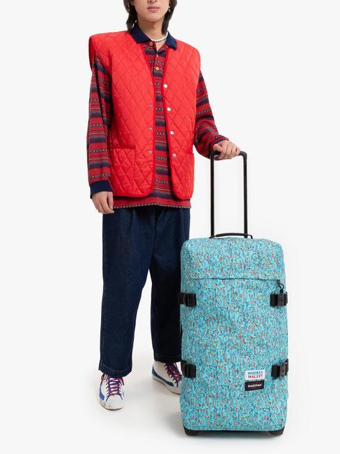 TRANVERZ M Chariot moyen motif wally bleu - Valises Semi-rigides