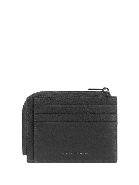 S129  Porte-cartes / porte-monnaie en cuir Noir - Portefeuilles Homme