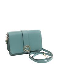COCCINELLE TULIP Sac bandouli&egrave;re en cuir martel&eacute; aqua - Sacs pour Femme - 2