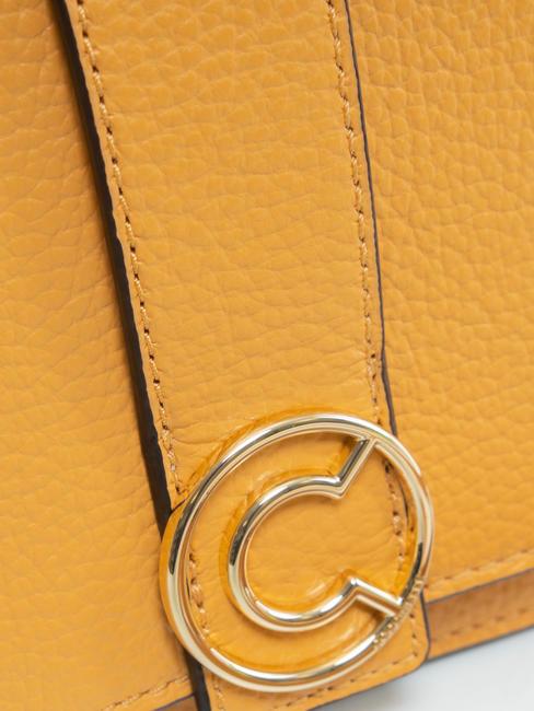 TULIP Sac bandouli&egrave;re en cuir martel&eacute; abricot - Sacs pour Femme