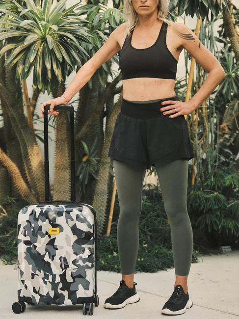 ICON PATTERN Chariot à bagages à main gris camouflage - Valises cabine