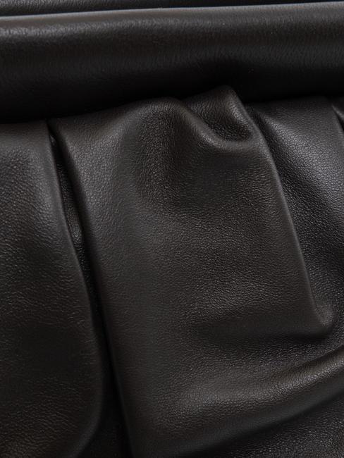 DUNETTE Sac bandouli&egrave;re moyen en cuir t&ecirc;te noire - Sacs pour Femme
