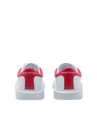 ARMANI EXCHANGE ACTION Baskets en cuir op.blanc + rouge - Chaussures Homme - 3