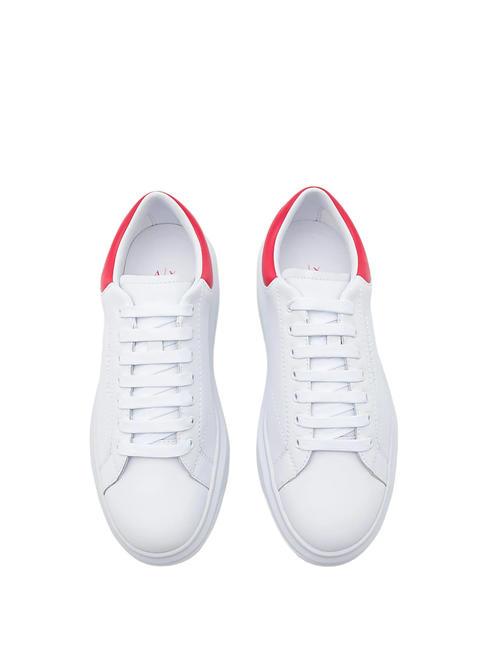 ACTION Baskets en cuir op.blanc + rouge - Chaussures Homme