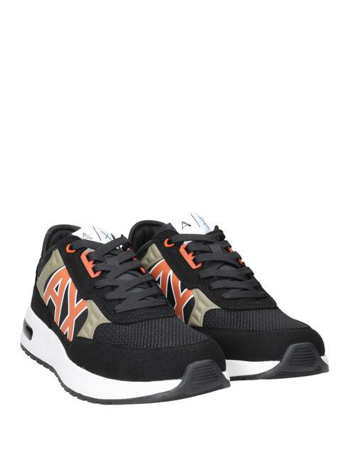 DUSSELDORF Baskets Homme noir+bois+orange - Chaussures Homme