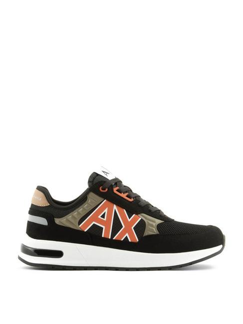 DUSSELDORF Baskets Homme noir+bois+orange - Chaussures Homme