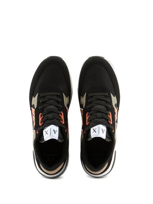 DUSSELDORF Baskets Homme noir+bois+orange - Chaussures Homme