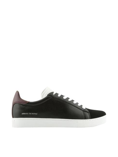A|X Baskets en cuir noir+vin+op.blanc - Chaussures Homme
