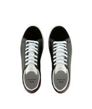 ARMANI EXCHANGE A|X Baskets en cuir noir+vin+op.blanc - Chaussures Homme - 3