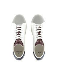 ARMANI EXCHANGE A|X Baskets en cuir op.blanc+marine+bordea - Chaussures Homme - 4