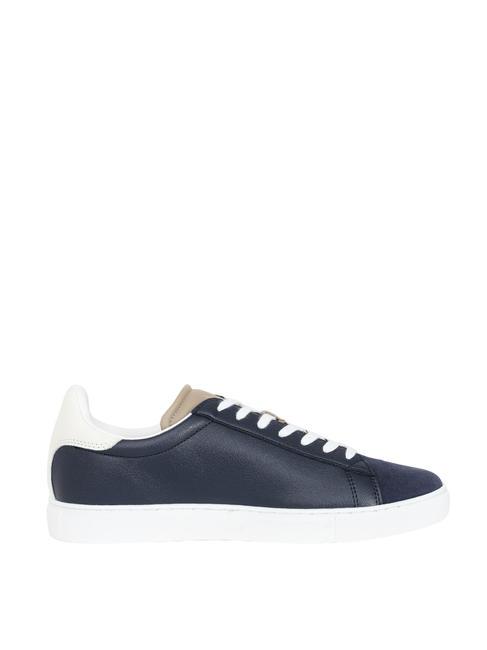 A|X Baskets en cuir bleu marine + blanc cass&eacute; + dune - Chaussures Homme