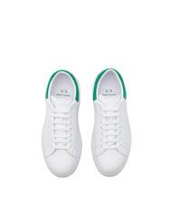 ARMANI EXCHANGE ACTION Baskets en cuir op.blanc+vert - Chaussures Homme - 4
