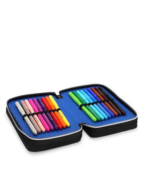 1907 Trousse 3 zips avec trousse scolaire Noir - Étuis et Accessoires