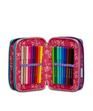 SJGANG EVER RAYLY GIRL Trousse 3 zips avec trousse scolaire rose d'été - Étuis et Accessoires - 4