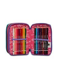 SJGANG EVER RAYLY GIRL Trousse 3 zips avec trousse scolaire rose d'été - Étuis et Accessoires - 5