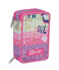 SJGANG EVER RAYLY GIRL Trousse 3 zips avec trousse scolaire rose d'été - Étuis et Accessoires - 6