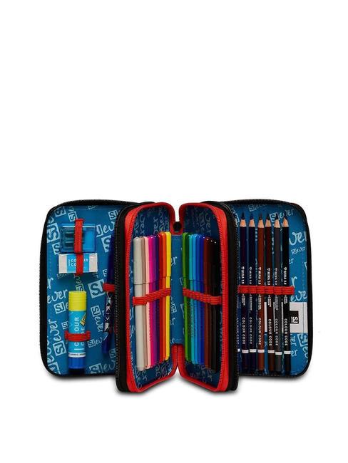 EVER DRIFT BOY Trousse 3 zips avec trousse scolaire rouge orange - Étuis et Accessoires