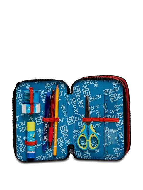 EVER DRIFT BOY Trousse 3 zips avec trousse scolaire rouge orange - Étuis et Accessoires