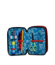 SJGANG EVER DRIFT BOY Trousse 3 zips avec trousse scolaire rouge orange - Étuis et Accessoires - 3