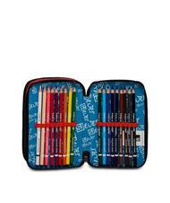 SJGANG EVER DRIFT BOY Trousse 3 zips avec trousse scolaire rouge orange - Étuis et Accessoires - 4